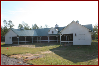 New construction commercial horse barn